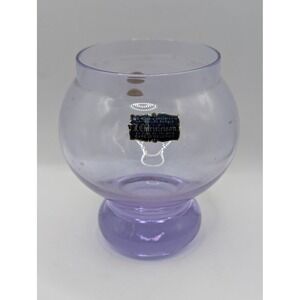 VAV Handarbeit Bleikristall Purple Lead Crystal Vase Footed Handcrafted Germany